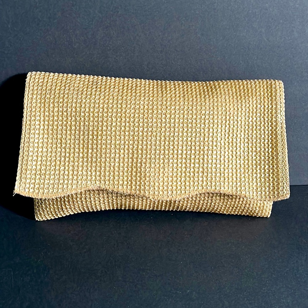 Muche Et Muchette Woven Gold Clutch